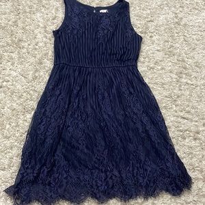 Beautiful navy lace /sheer dress